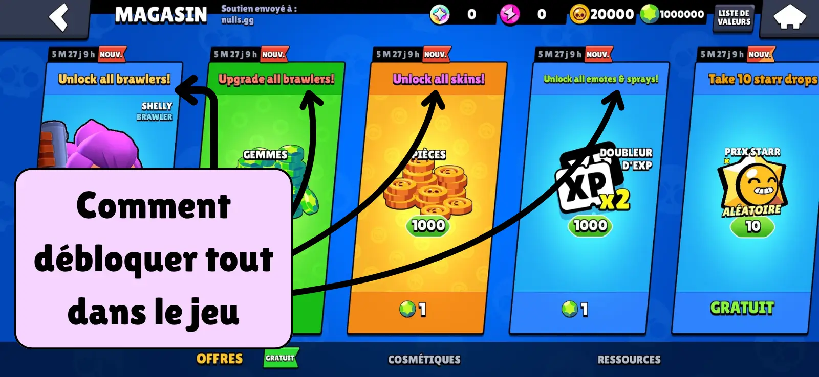 Nulls Brawl ioS Comment débloquer tout dans le jeu.
